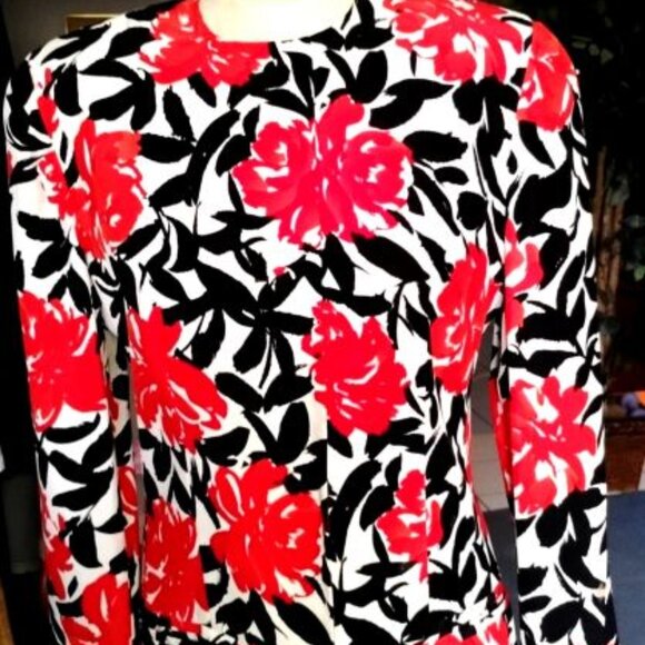 Lillie Rubin Vintage Silk Blazer Womens size 6 Button front Jacket shoulder pads - Picture 2 of 5